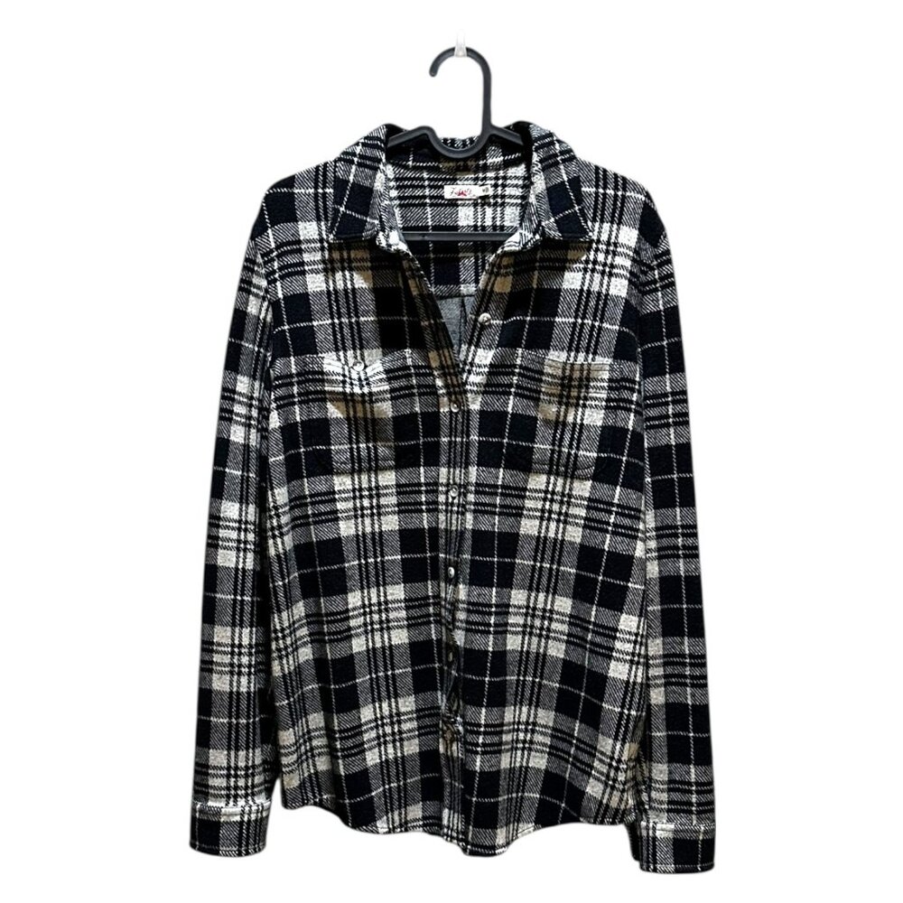 Faherty Legend Sweater Shirt Button Down Plaid Flannel Blue Women's